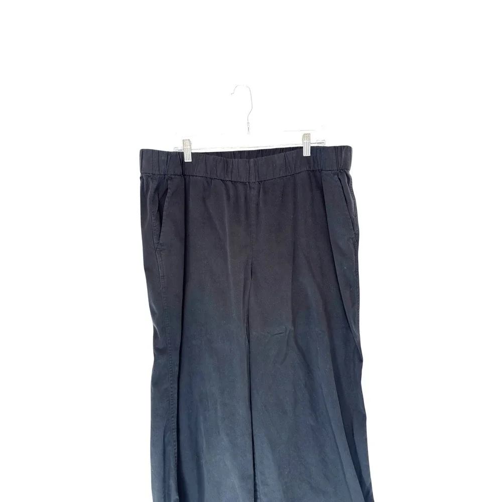 J.Crew Astrid Chino Pant Black Plus Pull On Stretch Casual Wide Leg‎ Size 2X